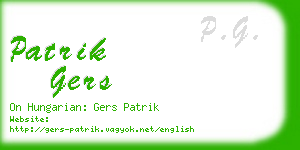 patrik gers business card